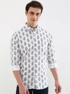 Allen Solly Men Spread Collar Floral Printed Cotton Slim Fit Casual Shirt