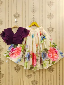 JOVK DESIGN Girls Dyed Tie and Dye Ready to Wear Lehenga &