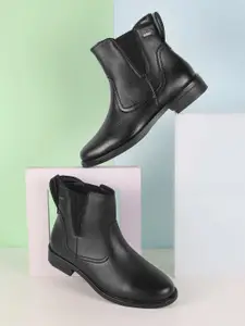 Mochi Women Casual Block-Heeled Chelsea Boots