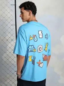 HIGHLANDER Oversized Graphic Printed Drop-Shoulder Sleeves T-shirt