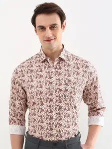 Allen Solly Men Spread Collar Floral Printed Cotton Slim Fit Formal Shirt
