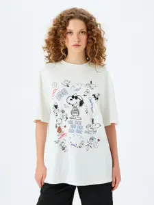 Koton Women Graphic Printed Relaxed Fit Cotton T-shirt