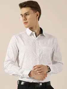 INVICTUS Men Original Cutaway Collar Micro Ditsy Printed Cotton Slim Fit Formal Shirt