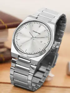 Franktime Men Brass Dial & Stainless Steel Bracelet Style Straps Analogue Watch FT-0054 SL