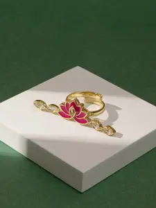 TEEJH Stone-Studded Adjustable Finger Ring