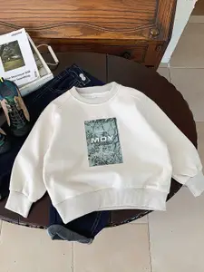 FOREVER FRIDAY Boys Typography Printed Cotton Sweatshirt