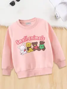 FOREVER FRIDAY Girls Typography Printed Cotton Sweatshirt