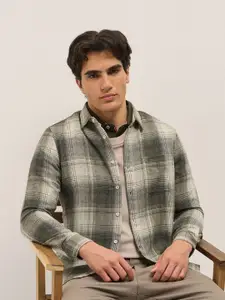 THE BEAR HOUSE Men Slim Fit Opaque Checked Casual Shirt