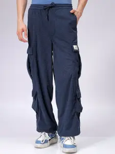 The Indian Garage Co Men Flared Mid-Rise Cargos Trousers