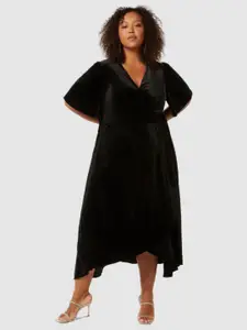 Forever New Women Flared Sleeve Velvet Midi Dress