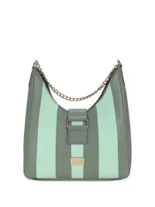 RASHKI Striped PU Swagger Satchel