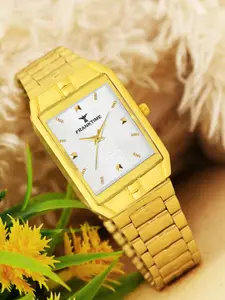 Franktime Men Brass Dial & Stainless Steel Bracelet Style Straps Analogue Watch FT-0053 SL