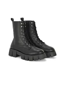 ADORLY Women Lace-Ups Casual Biker Boots