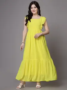 BAESD Women Polka Dots Square Neck Fit & Flare Maxi Dress