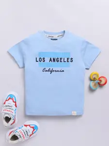 Happy Faces Boys Pure Cotton Typography Printed T-shirt