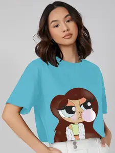 AAHWAN Women Printed Extended Sleeves Crop Top