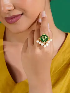 TEEJH Beaded Adjustable Finger Ring