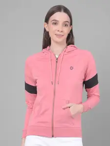 Dollar Women Colourblocked Cotton Hooded Sweatshirt