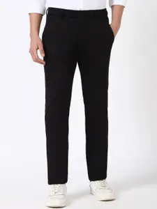 Peter England Men Super Slim Fit Mid-Rise Formal Trousers