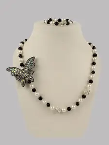 Daizy Girls Butterfly Artificial Pearls Beaded Necklace and Bracelet Jewellery Set
