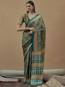 Saree mall Bagh Poly Crepe Block Print Sarees