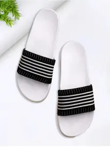 KAPYANSH Men Striped Sliders