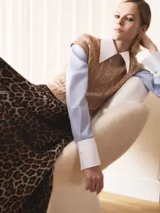 Koton Women Embellished Sequined Detail Longline Sweater Vest