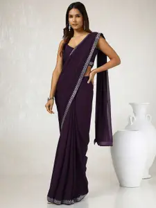 Soch Embellished Beads and Stones Pure Georgette Party Wear Saree