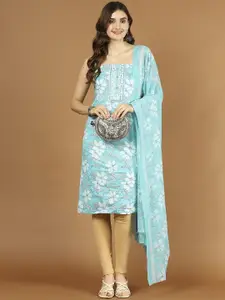 Meena Bazaar Floral Printed Cotton Unstitched Dress Material