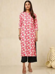Soch Women Floral Printed Mirror Work Kurta