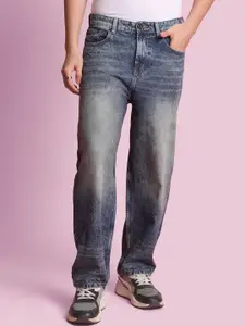 Bene Kleed Men Slash Knee Heavy Fade Jeans - Baggy