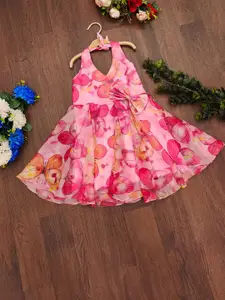 BAESD Girls Floral Print Tie-Ups A-Line Dress