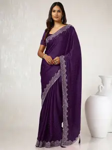 Soch Women Embellished Beads and Stones Saree With Blouse Piece