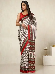 Soch Women Ethnic Motifs Pure Crepe Saree With Blouse Piece