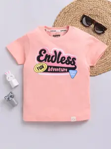 Happy Faces Kids Boys Typography Printed Pure Cotton T-Shirt