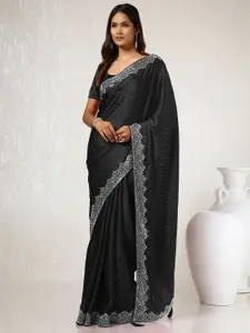Soch Satin Embellished Beads and Stones Saree
