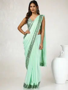 Soch Sequined Embellished Satin Saree
