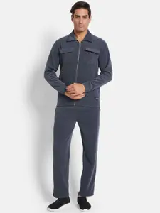 Octave Men Striped Polo Collar Tracksuit