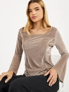 Styli Women Square Neck Flared Sleeves Top