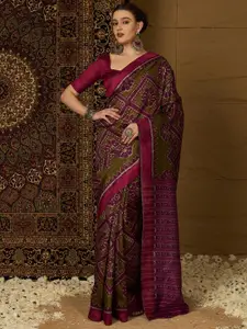 Saree mall Silk Blend Designer Ikat Sarees