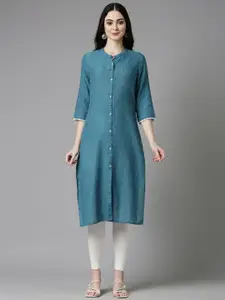 Anouk Women Keyhole Neck Thread Work Kurta