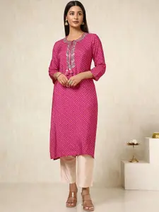 Soch Women Bandhani Printed Gotta Patti Kurta