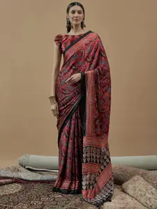 Saree mall Bagh Poly Crepe Designer Block Print Sarees