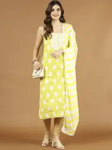 Meena Bazaar Floral Printed Cotton Unstitched Dress Material