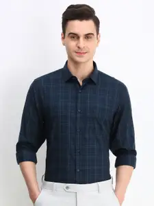 Allen Solly Men Spread Collar Tartan Checked Cotton Slim Fit Formal Shirt