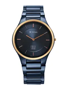 Titan Men Dial & Ceramic Bracelet Style Straps Analogue Watch 1696KC05