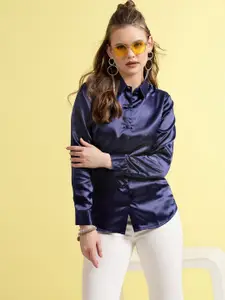 BEING NAUGHTY Women Comfort Spread Collar Solid Casual Shirt