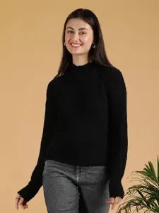 Stylecast X Kotty Women Turtle Neck Ribbed Cotton Pullover