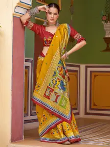 Saree mall Kalamkari Silk Blend Tussar Sarees