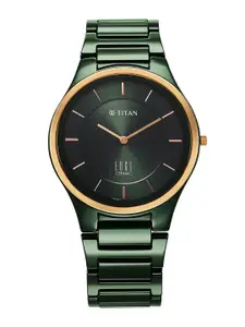 Titan Men Dial & Ceramic Bracelet Style Straps Analogue Watch 1696KC10